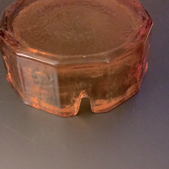 Heavy Vintage Amber Glass Ashtray - Picture 4 of 4